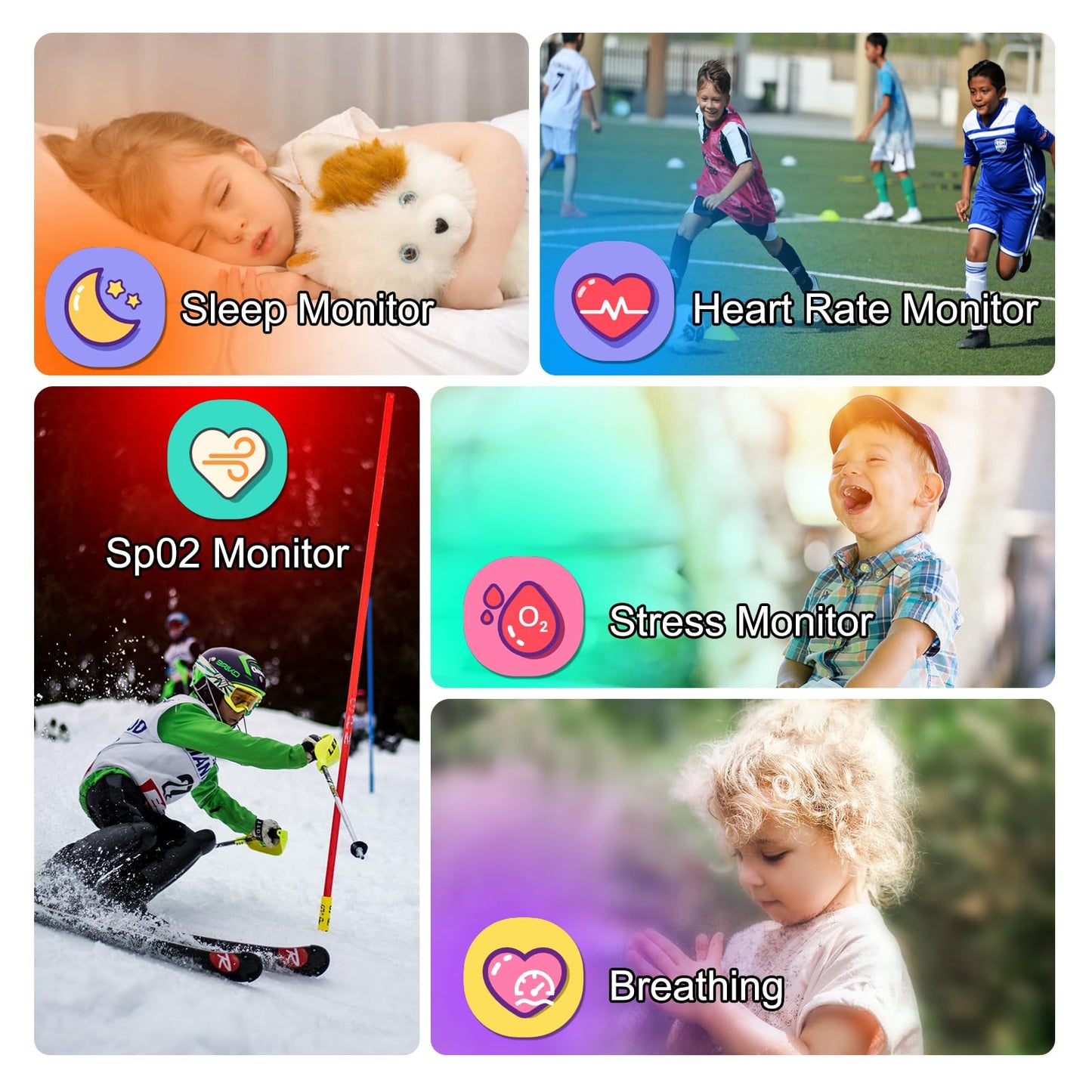Smart Watch for Kids, 1.85" Fitness Tracker with Heart Rate, Sleep Monitor, IP68 Waterproof Smartwatches with Video Music, Pedometer, Game, NO APP/Phone, Gift for Boys Girls. (Classic, Black)