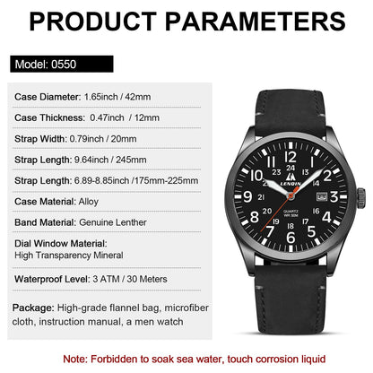LN LENQIN Mens Watches Unisex Military Sport Nylon Strap Stylish Luminous Fashion Analog Quartz Watch for Men Waterproof Army Tactical Casual Wristwatch