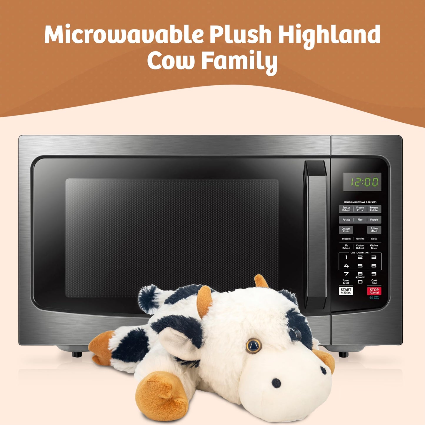 Marysun Microwavable Highland Cow Stuffed Animal - Weighted Stuffed Animal Plush, Heating Pad, Cozy Gift for Girls|Women|Kids|Elderly People, 9.8in, 1.65lb