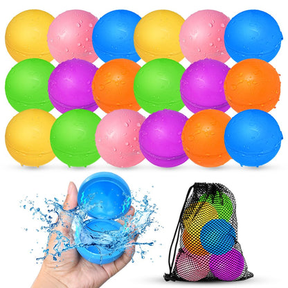 12Pcs Reusable Water Balloons, Pool Beach water Toys for Boys and Girls, Outdoor Summer Toys for Kids Ages 3-12