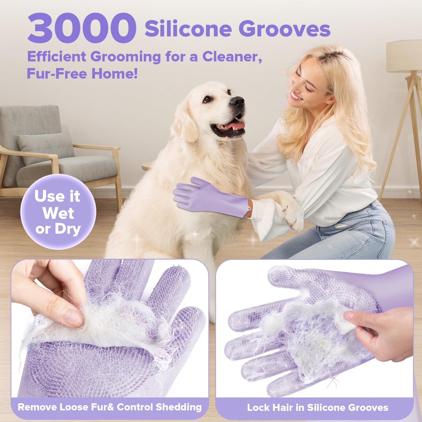 6PCS Grooming & Bath Supplies for Dogs, Cats | Dog Washing Gloves | Dog Bath Brush | Dog Shower Brush | Pet Grooming Gloves | Dog Grooming kit | Pet Supplies for Showerhead & Sprayer (Navy Blue)