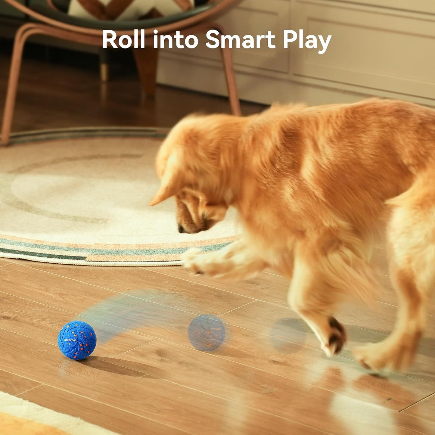 Cheerble Smart Interactive Dog Toy, Wicked Ball AIR, Automatic Moving, Bouncing, and Rotating, E-TPU Material, IPX7 Waterproof Rating, Active Rolling Ball for Puppy, Medium and Large Dogs