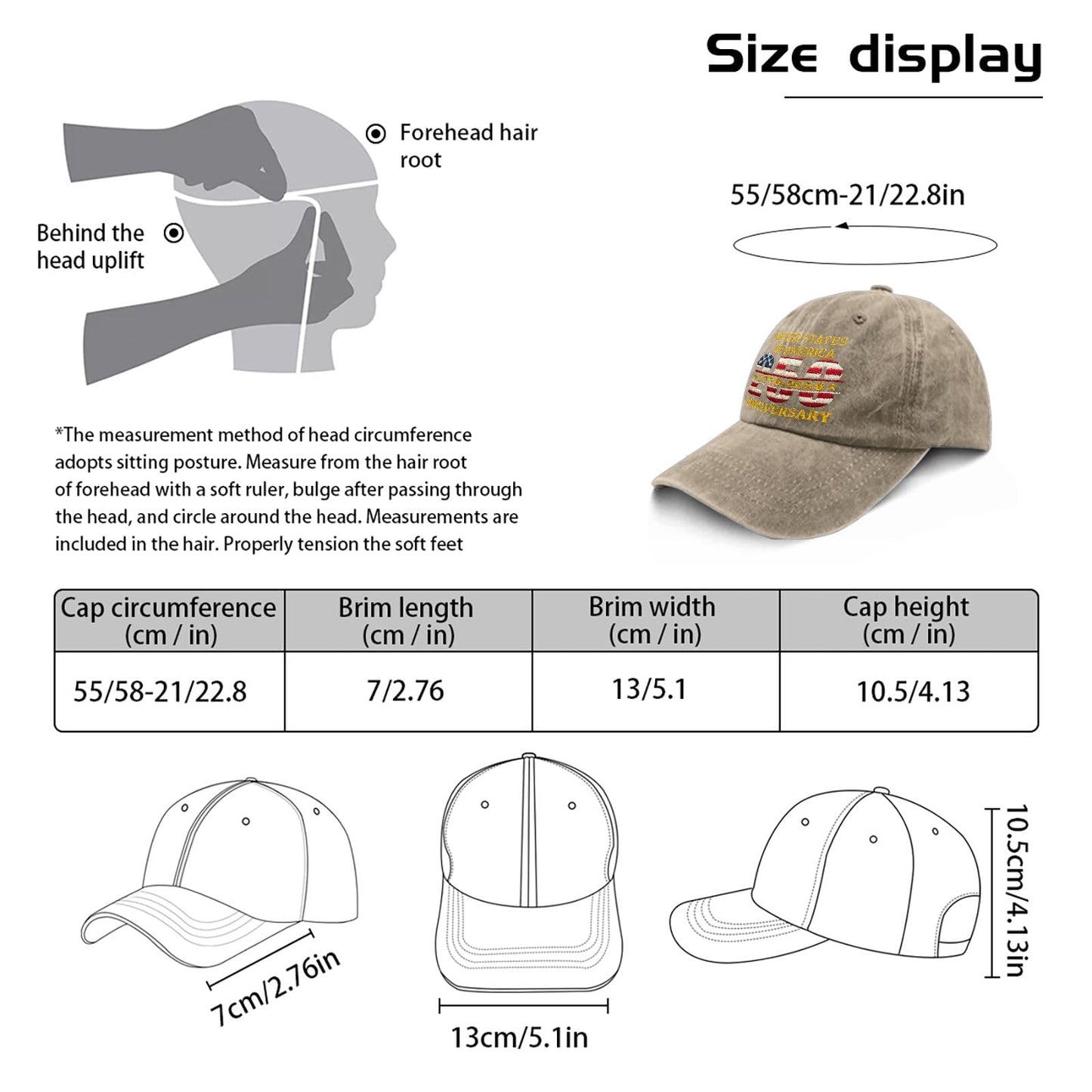 Funny Hat America Hats for Men Gifts for Dad Baseball Cap