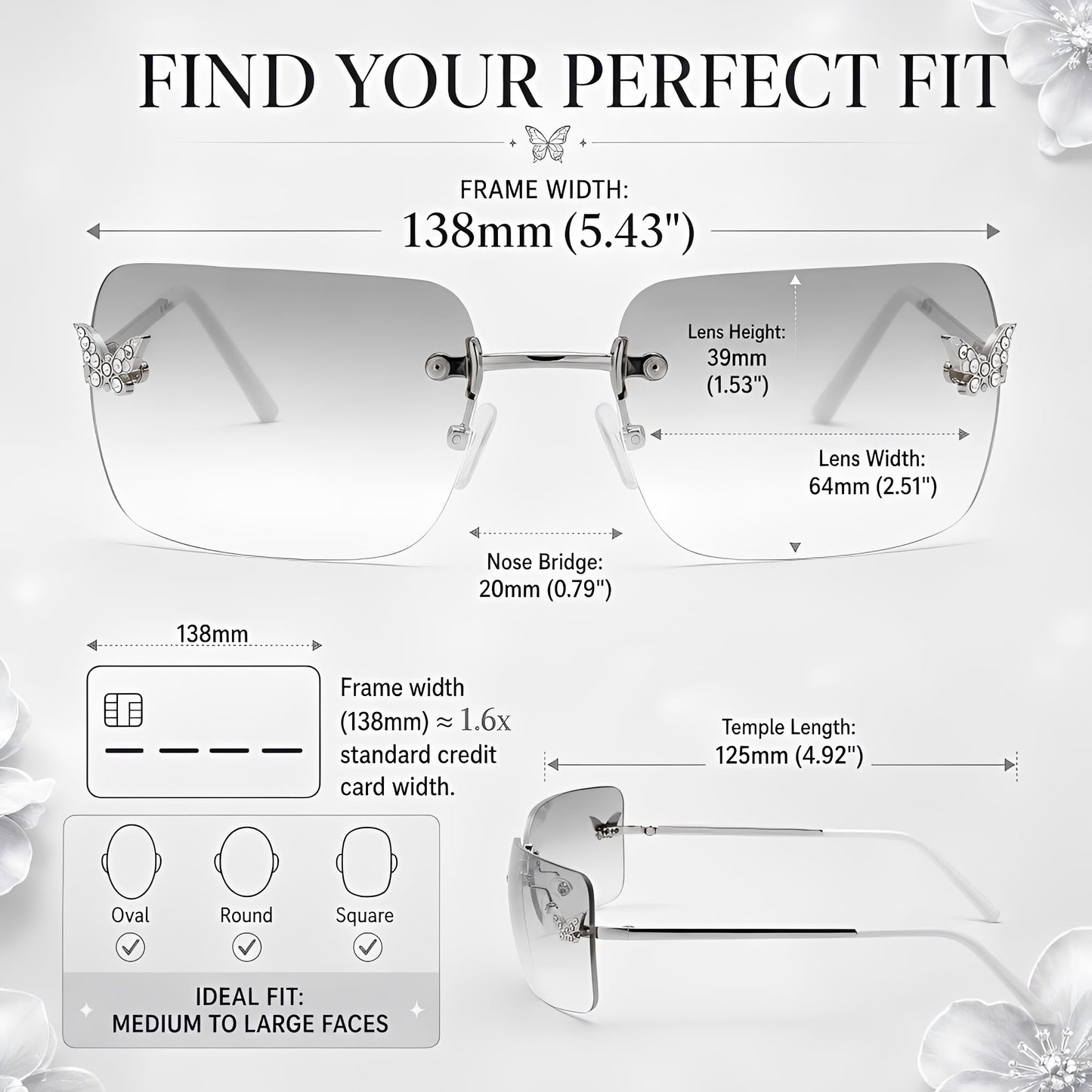 Y2k Sunglasses for Women - Trendy Rimless 2000s Fashion Sun Glasses Rave Shades