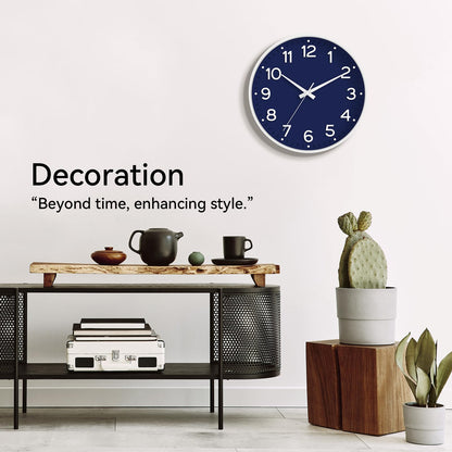 Roymnie Wall Clock Green, Silent Wall Clocks Battery Operated 8 Inch-Modern Non Ticking Analog Clock Decorative for Kitchen Office Bathroom Bedroom(Gold)