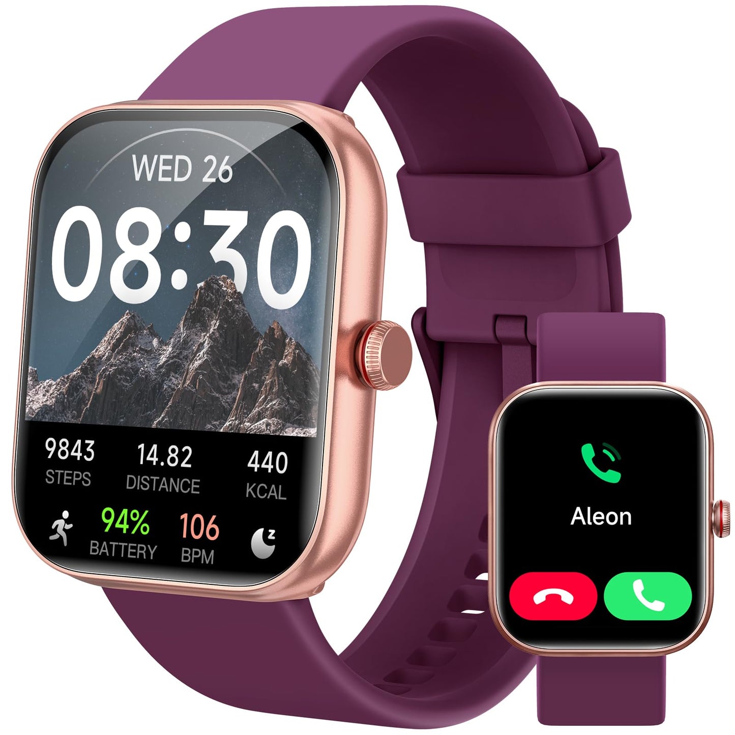 Smart Watch for Women Men, Smartwatch for iPhone & Android Bluetooth (Answer/Call) Built-in Alexa, 1.91" HD Fitness Tracker with 105+ Sport Modes, IP68 Waterproof, Sleep/Heart Rate/SpO2/Stress Monitor