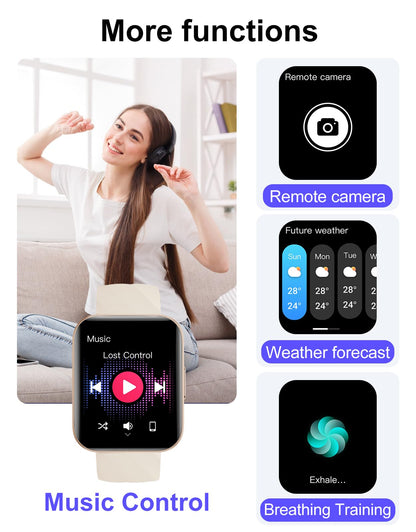Smart Watch (Answer/Make Calls), 1.85" Smart Watches for Men Women Digital Watch Fitness Tracker with 100+ Sport Modes Heart Rate Monitor for iOS Android Phones Waterproof Black