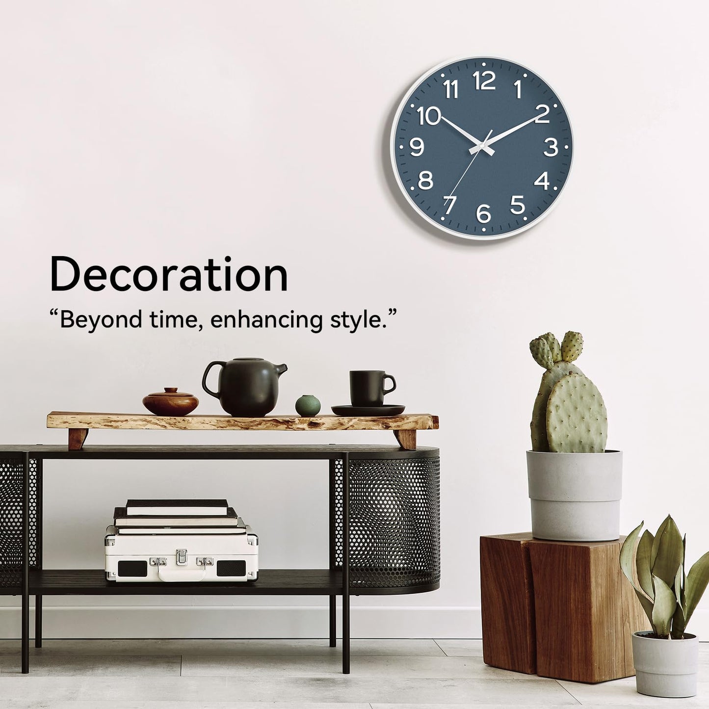 Roymnie Wall Clock Green, Silent Wall Clocks Battery Operated 8 Inch-Modern Non Ticking Analog Clock Decorative for Kitchen Office Bathroom Bedroom(Gold)
