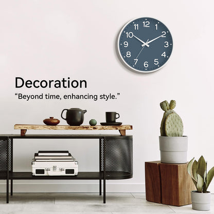 Roymnie Wall Clock Green, Silent Wall Clocks Battery Operated 8 Inch-Modern Non Ticking Analog Clock Decorative for Kitchen Office Bathroom Bedroom(Gold)