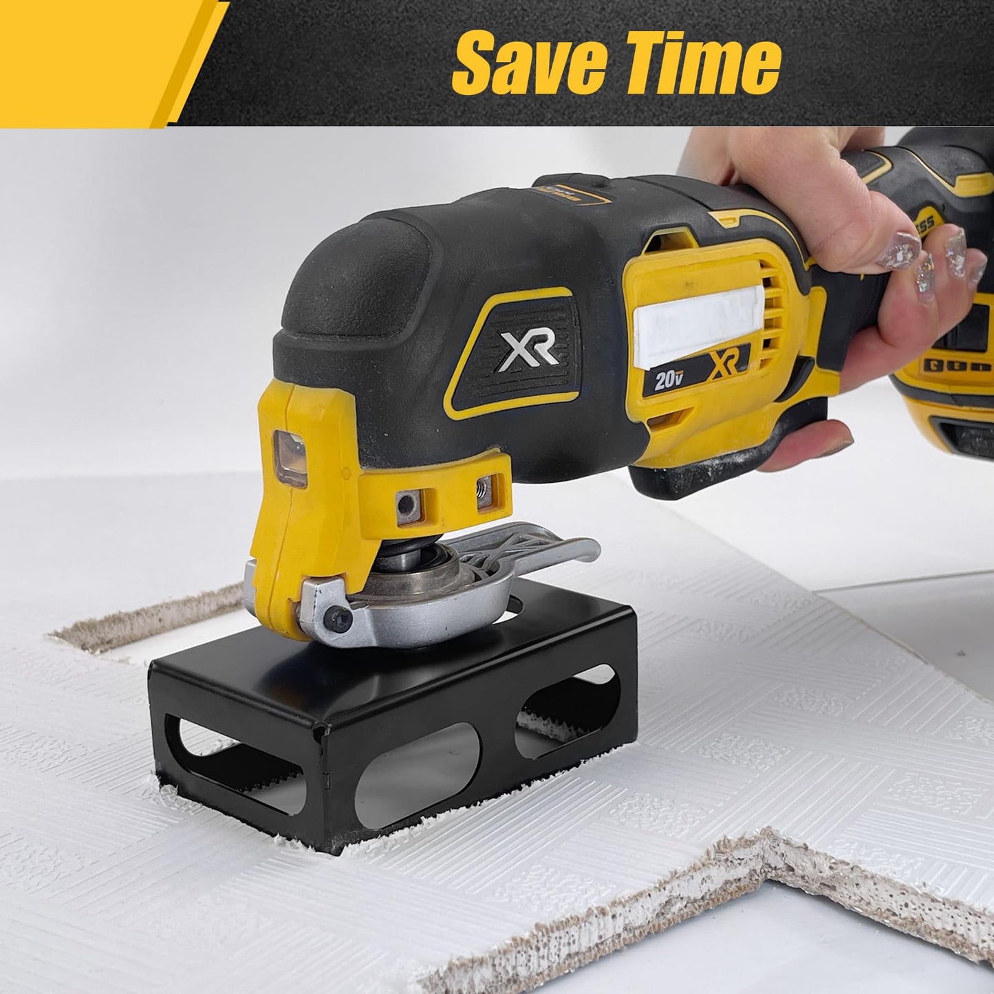 Square Slot Cutter Compatible for Dewalt 20V & Milwukee M18 Oscillating Multi-Tool to Cut-in Single Gang Wall Gang Electrical Boxes,Outlet Cutter for Drywall,Efficient Cutting Tool,1 Pcs square-shaped