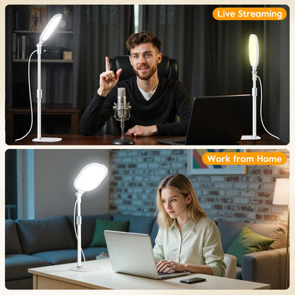 LitONES Video Conference Lighting for Zoom Meeting, Ring Light for Desk with Flexible Stand, 30 Light Modes Ring Light for Computer, Video Lights & Memory Func for Video Calls, Live Stream, Webcam