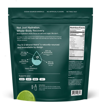Mineral Hydration Packets – Electrolyte Powder Drink Mix with Calcium, Magnesium, Potassium – No Added Sugar, Natural Ingredients - Variety Pack (12 Packets)