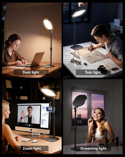 LitONES Video Conference Lighting for Zoom Meeting, Ring Light for Desk with Flexible Stand, 30 Light Modes Ring Light for Computer, Video Lights & Memory Func for Video Calls, Live Stream, Webcam
