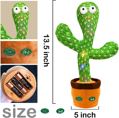 Hunfur Interactive Baby Toys Dancing Talking Cactus Toy,Funny Gift for Infant, Singing Record Repeat What You Say Light Up Toy for Toddler Boy Girl (Volume Adjustment)