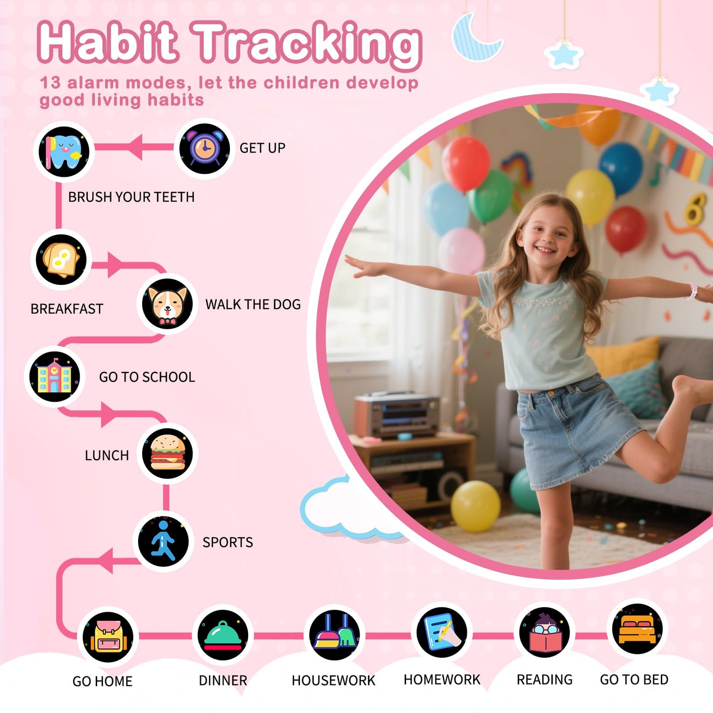 Cosjoype Kids Game Smart Watch for Kids with 39 Puzzle Games HD Touch Screen Camera Music Player Pedometer Alarm Clock Calculator Flashlight 12/24hr Kid Watch Gift for 4-12 Year Old Boys Toys for Kid