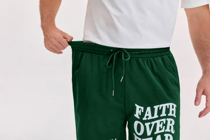 QJQ Men's Letter Graphic Drawstring Waist Shorts Summer Casual Workout Athletic Gym Track Shorts Streetwear