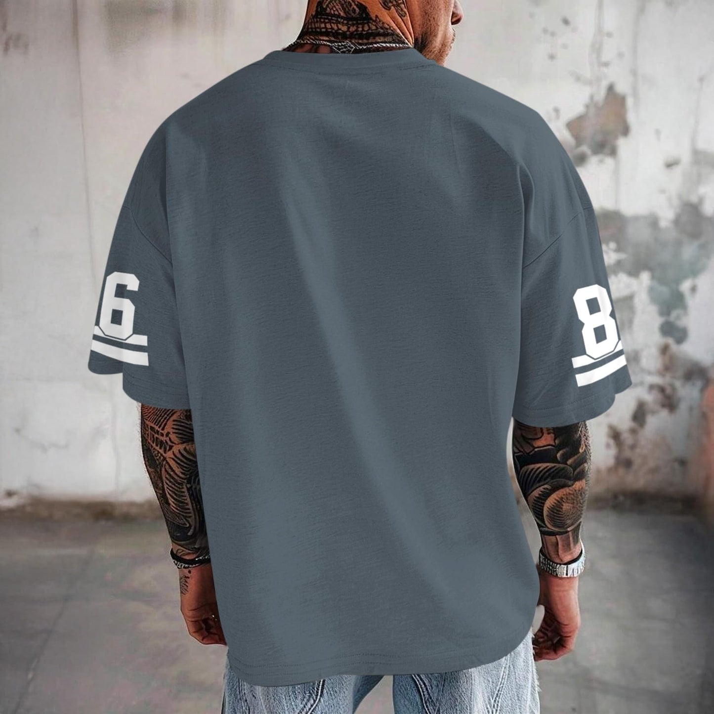Graphic Tees Men Oversized Streetwear Tshirts for Men Number Los Angeles Print Jerseys Shirt Casual Tee Top