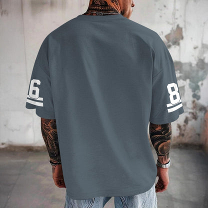 Graphic Tees Men Oversized Streetwear Tshirts for Men Number Los Angeles Print Jerseys Shirt Casual Tee Top