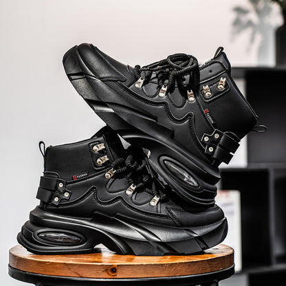 Men's Fashion Platform Sneakers —— Durable, Platform, high - top Casual Shoes, Durable Platform lace - up Casual Shoes, Suitable for Outdoor and Daily wear