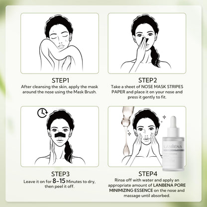 LANBENA 2.0 Nose Pore Strips, Blackhead Remover Mask with Salicylic Acid, Amazonian White Clay, Pore Cleanser Purifying Peel off Face Mask with 60 PCS Strips, Aloe Facial Mask(1.05 Ounce)