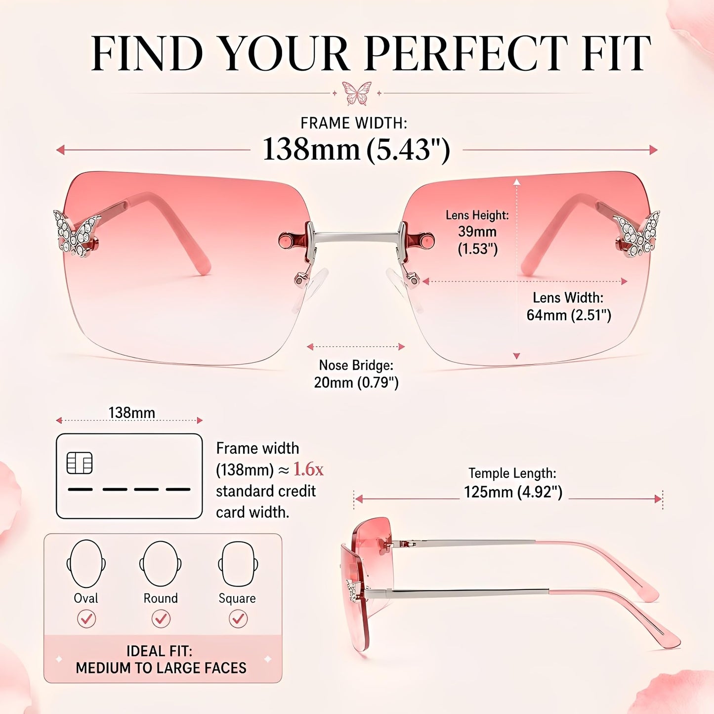 Y2k Sunglasses for Women - Trendy Rimless 2000s Fashion Sun Glasses Rave Shades