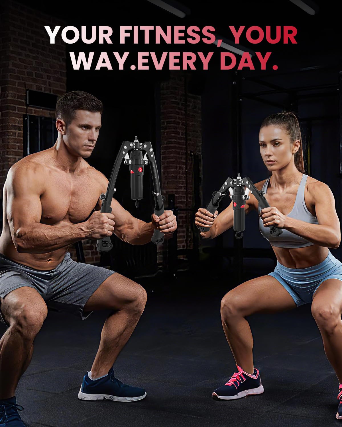 SAKER Twister Arm Trainer, Adjustable Hydraulic Home Gym Equipment for Strength Training, 22-440Lbs Chest Expander with Ab Roller Wheel, Workout Equipment for Men & Women, Arms Chest Core