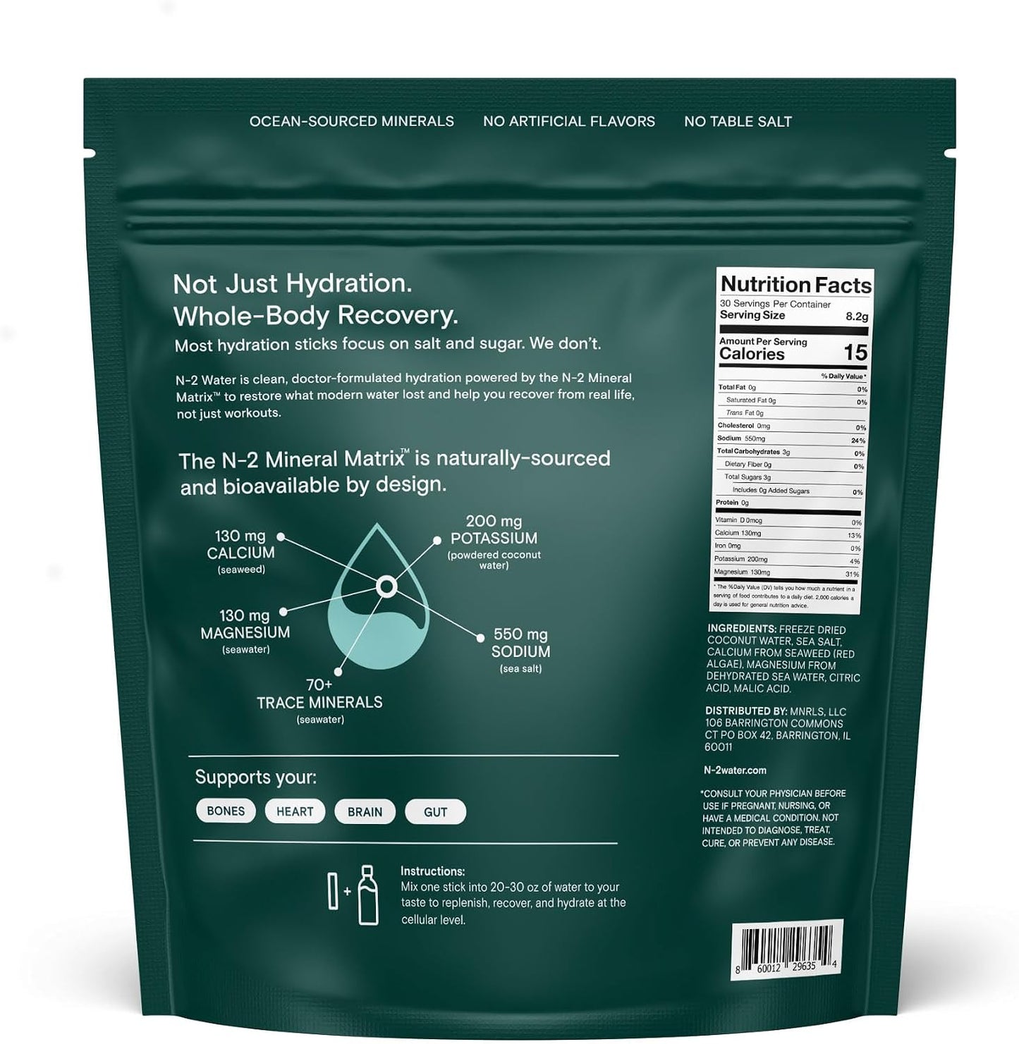 Mineral Hydration Packets – Electrolyte Powder Drink Mix with Calcium, Magnesium, Potassium – No Added Sugar, Natural Ingredients - Variety Pack (12 Packets)