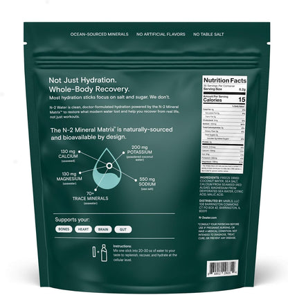 Mineral Hydration Packets – Electrolyte Powder Drink Mix with Calcium, Magnesium, Potassium – No Added Sugar, Natural Ingredients - Variety Pack (12 Packets)