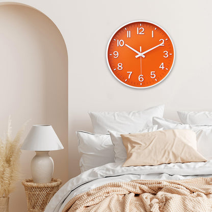 HZDHCLH Wall Clocks Battery Operated,Wall Clock Green,8 inch Wall Clock Silent Non Ticking Modern 3D Numbers for Kitchen Bedroom Living Room Office Classroom Decor