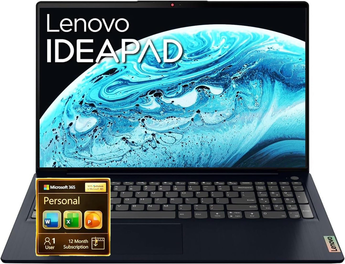 Lenovo IdeaPad Slim 3i • 15.6" FHD Laptop with Microsoft 365 Included • Intel N150 CPU • 8GB DDR5RAM • 128GB SSD • Windows 11