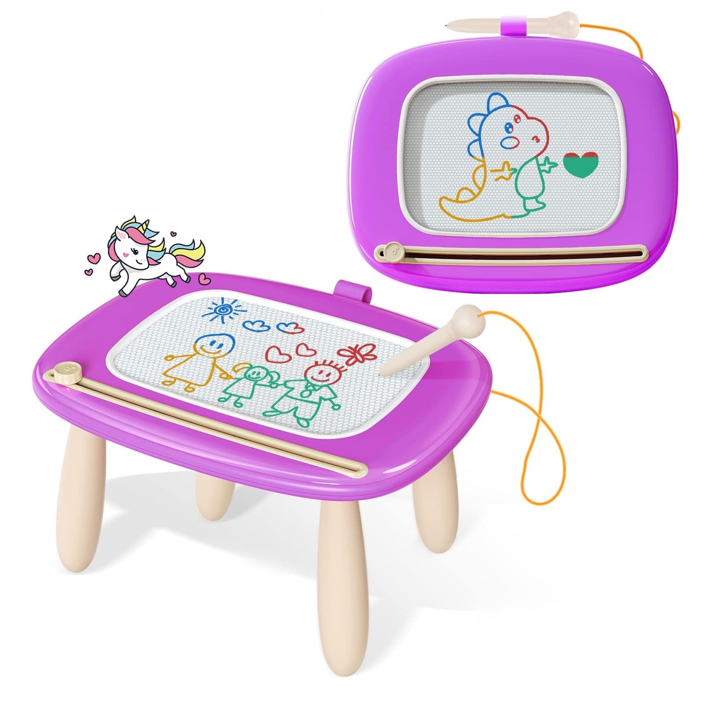 Kikidex Magnetic Drawing Board, Toddler Girl Toys for 1-3 Year Old, Doodle Board Pad Learning and Educational Toys for 1 2 3 Year Old Baby Kids Birthday Gift (Light Blue)