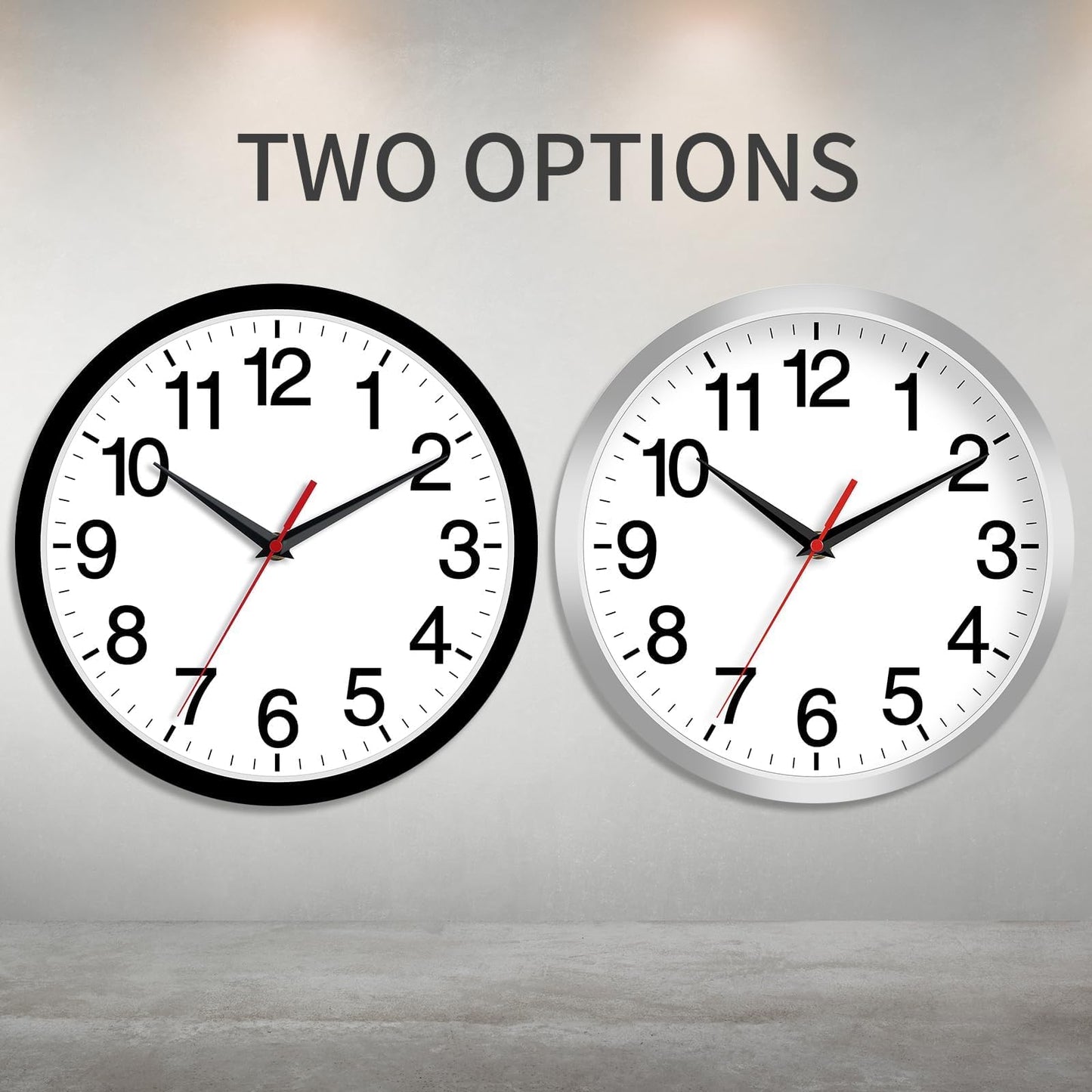 Rohioue Wall Clock Modern 8 Inch Battery Operated Silent Non Ticking Small Analog Clock for Living Room Office Home Bedroom Kitchen Bathroom(Black)