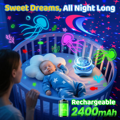 One Fire Girls Toys for Girl Gifts, 6 Films Light Projector Unicorn Toys for Girls Age 4-6, Rechargeable Night Lights for Bedroom, 360° Rotating Decor Mermaid Gifts Princess Baby Toddler Toys