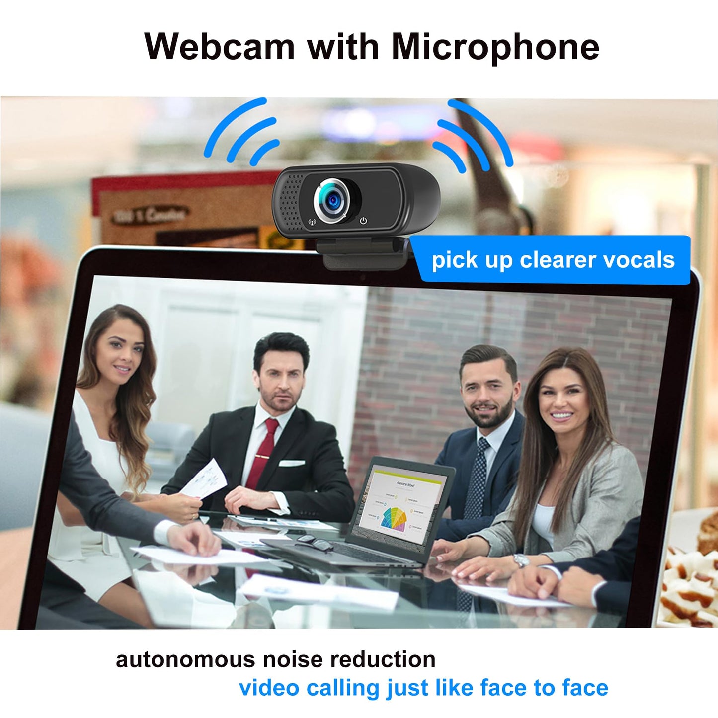 2K Webcam for PC with Microphone/Ring Light,USB C Computer Camera | Webcam with RGB/White Light/Cover,Autofocus,65°FOV, PC Web Camera for Desktop Computer Video Meeting/Gaming Streaming
