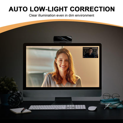Diccik 1080P Webcam with Microphone, Full HD Video Calling Web Camera, HD Light Correction Streaming Webcam for Zoom/Skype/Teams, Plug and Play PC Camera Web cam for Windows & Mac
