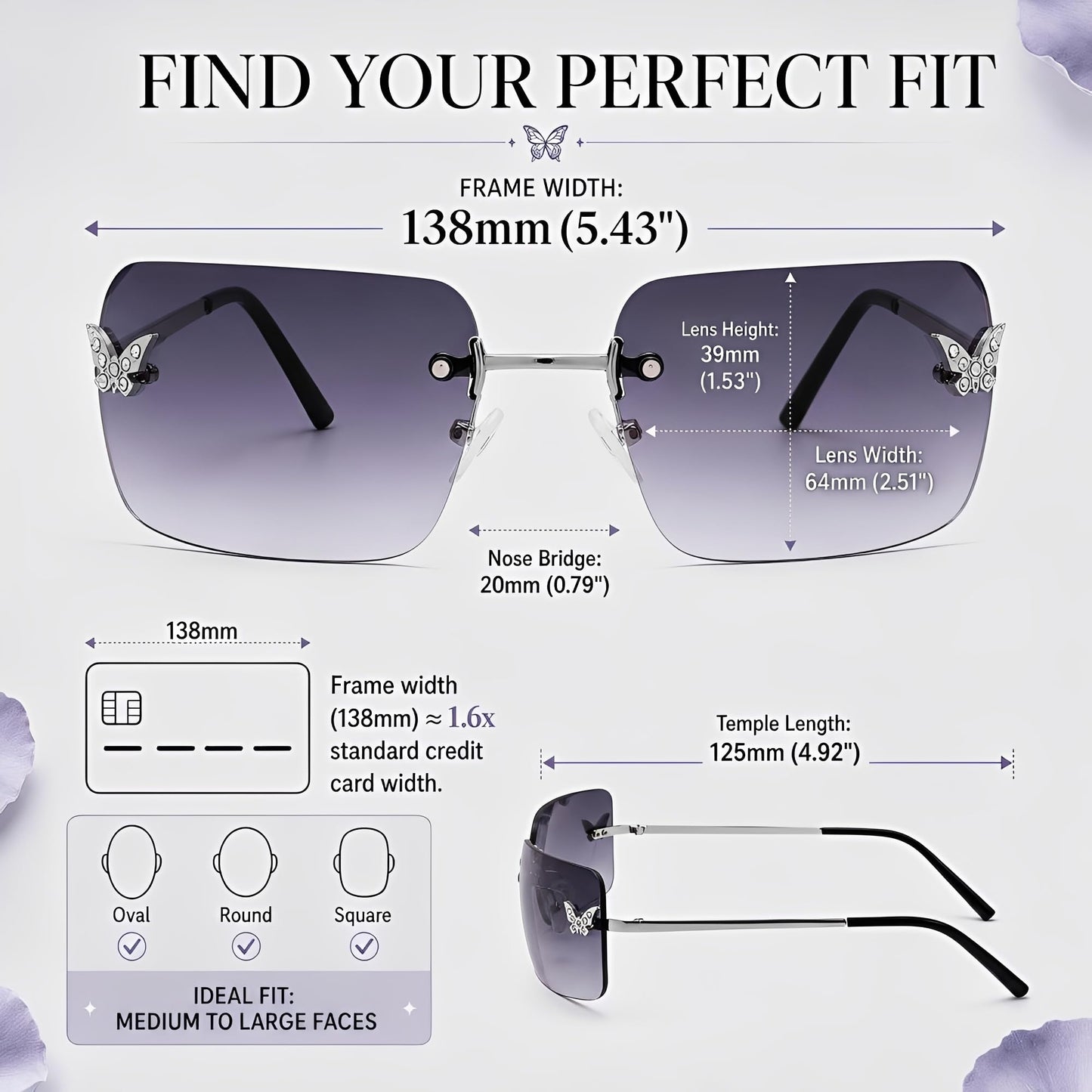 Y2k Sunglasses for Women - Trendy Rimless 2000s Fashion Sun Glasses Rave Shades