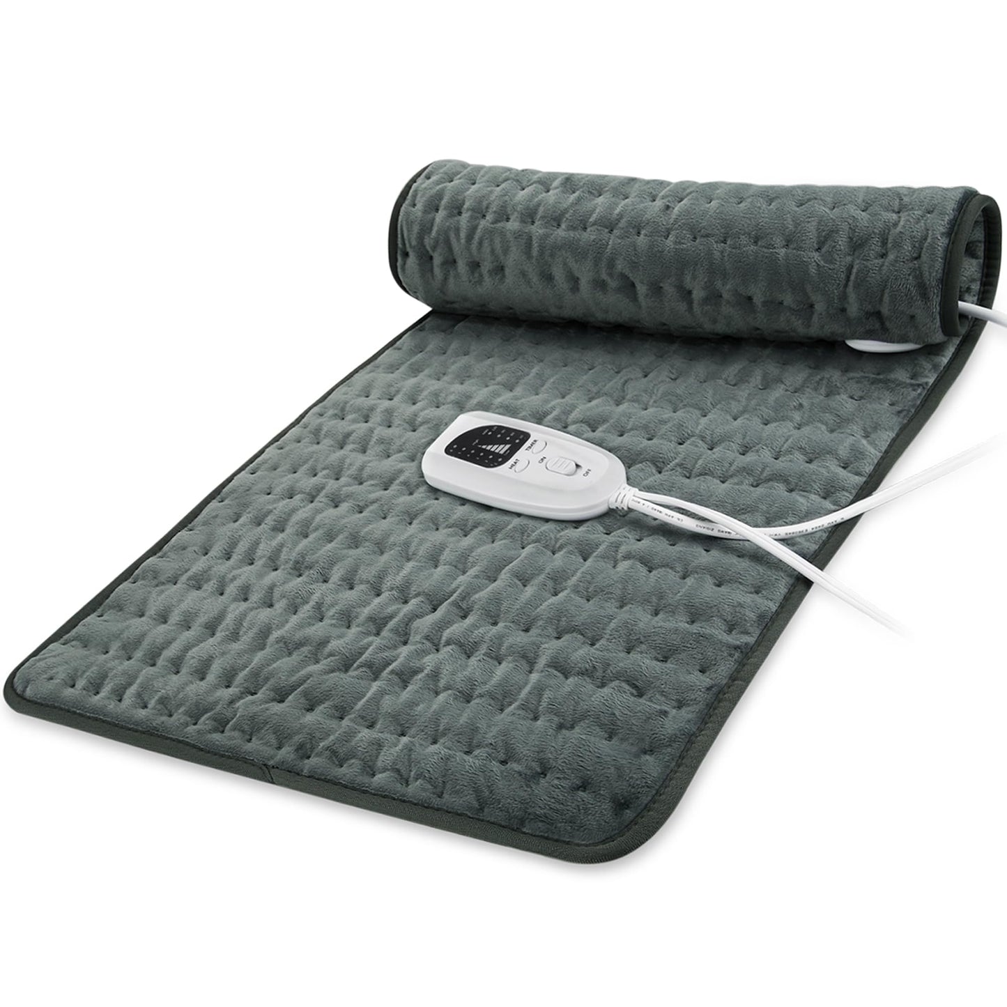 Electric Heating pad with 6 Heat Settings, Auto Shut Off, Dry Electric Heating for Back Neck Knee Arms Legs Shoulder Heat Pads for Christmas Birthday Father Mother's Day (24"X12", Gray Green)