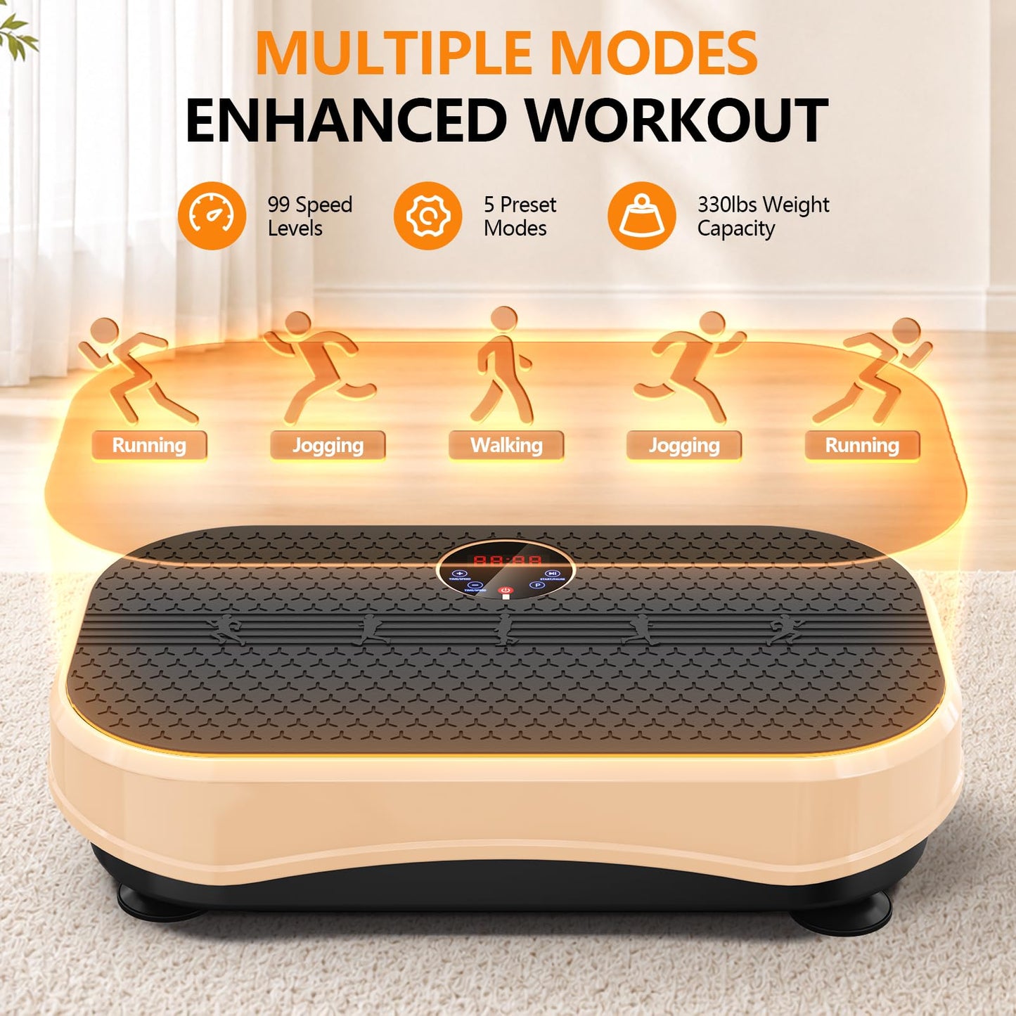 Vibration Plate Exercise Machine for Lymphatic Drainage, Full Body Shake Platform Board for Home Fitness, Fat Burning, 5 Program Modes and 99 Speed Levels