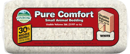 Oxbow Small Animal Bedding, Hamster, Guinea Pig, Rabbit, White, USA, 36 L | Pure Comfort, Hamster Bedding, Guinea Pig Bedding, Low Dust, Virgin Paper, Litter Box, Bunny, Rats, Gerbils, Chinchillas