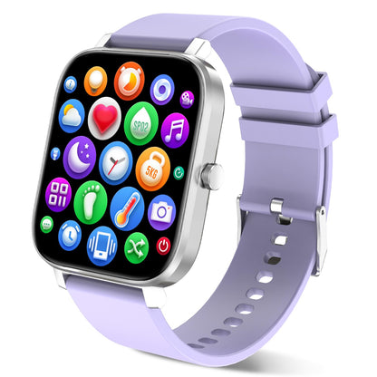 Smart Watch for Men Women Compatible with iPhone Samsung Android Phone 1.69 inch Full Touch Screen IP68 Waterproof Bluetooh Fitness Tracker Heart Rate/Sleep Monitor (Black)