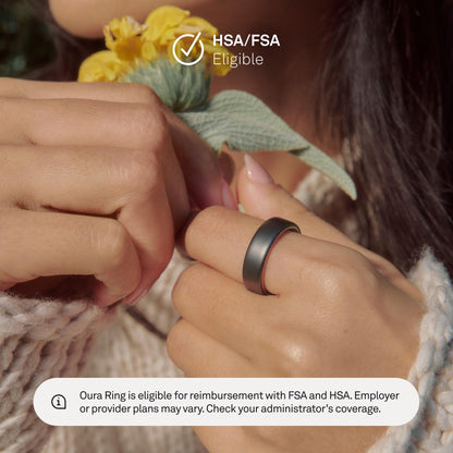 Oura Ring 5 - Stealth - Size 9 - World's Smallest Smart Ring - Sleep, Activity, Women's Health, AI Advisor, 1 Week of Battery Life, Oura App, Android & iOS Compatible