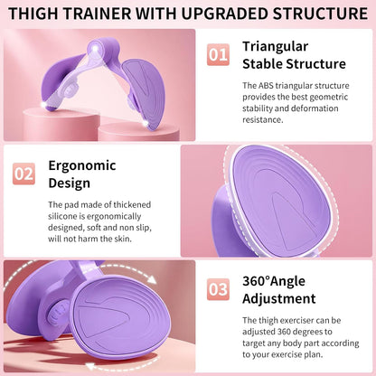 Thigh Master, 360°Adjustable Pelvic Floor Exercise Devices with Ergonomic Design, 45 LBS Kegel Exercise Pelvic Floor Trainer for Woman Man, Inner Thigh Trainer for Home Gym Office