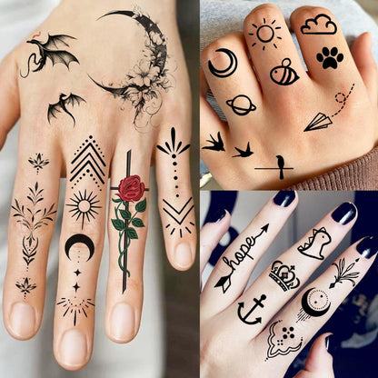 12 Sheets Beautiful Butterfly Flowers Temporary Tattoos For Women Feet Hands Body Art, Realistic Rose Peony Floral Fake Tattoo Sticker For Legs Ankle, Waterproof Lily Dreamcatcher Temp Tatoos Decals