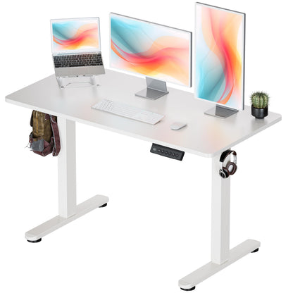 Okin Small Electric Standing Desk, 36" x 24" Whole Piece Height Adjustable Desk, Oak Sit to Stand Computer Workstation with Wheels for Home Office