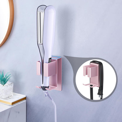 Hair Straightener Holder Wall Mounted Blow Dryer Holder, Blow Dryer and Curling Iron Holder, Hair Dryer and Straightener Holder, Bathroom Hair Tools Organizer and Storage (Black, 1Pc)