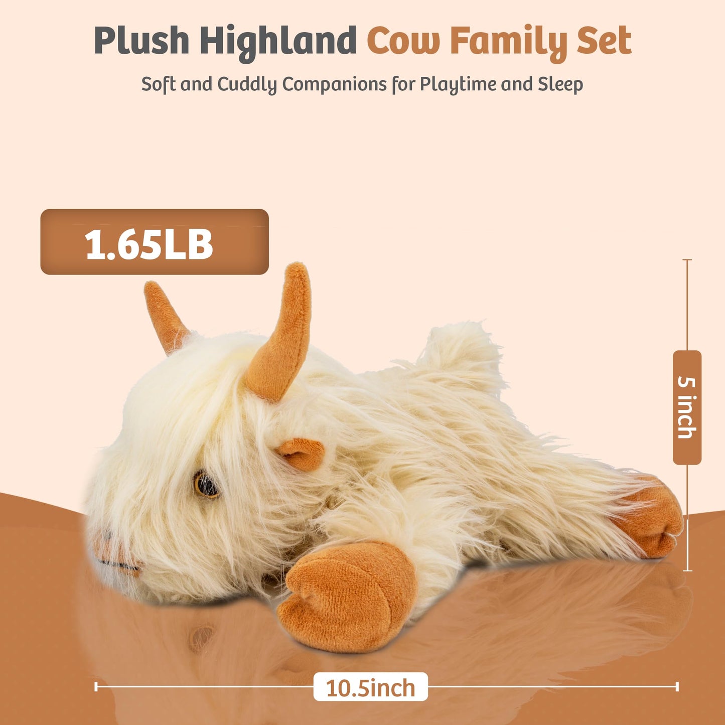 Marysun Microwavable Highland Cow Stuffed Animal - Weighted Stuffed Animal Plush, Heating Pad, Cozy Gift for Girls|Women|Kids|Elderly People, 9.8in, 1.65lb