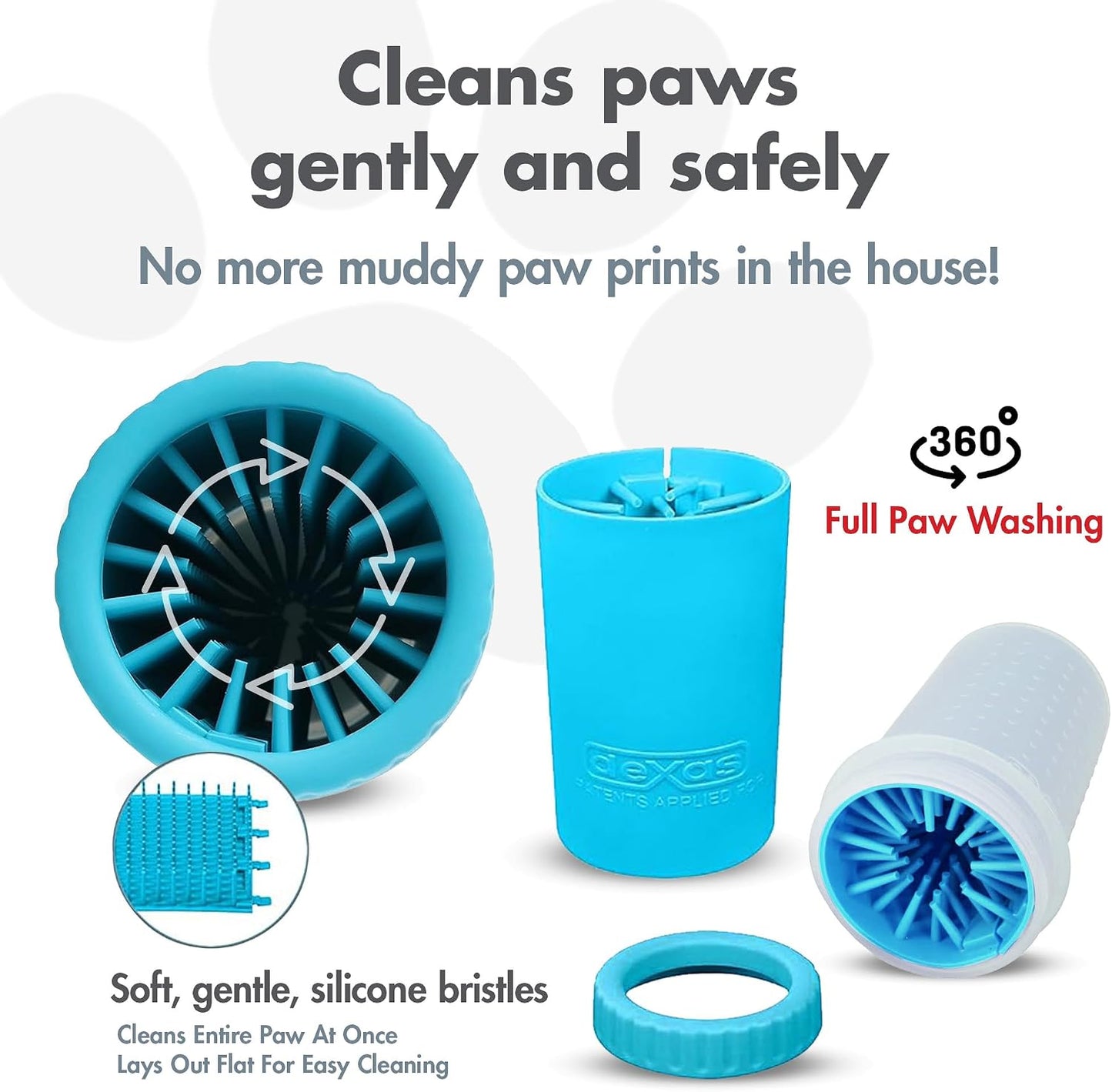 Dexas MudBuster Portable Dog Paw Cleaner - Premium Quality, Blue, Small Size for Pet Supplies and Accessories