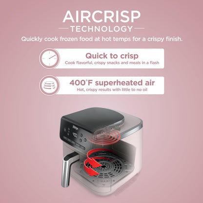 Ninja Air Fryer with Air Crisp | 5 QT Capacity fits up to 4lbs of Fries | 4-in-1 Pro Air Fry, Roast, Reheat, Dehydrate | 400°F Max Temp | 1750 Watts | W/Nonstick Basket & Crisper Plate | Grey | AF141
