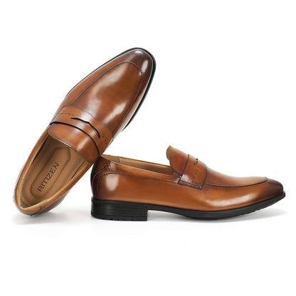 Men's Slip on Oxford Dress Shoes Classic Handmade Calfskin Manufacturing More Compact, Choose The Right Size to Modify The Foot Shape