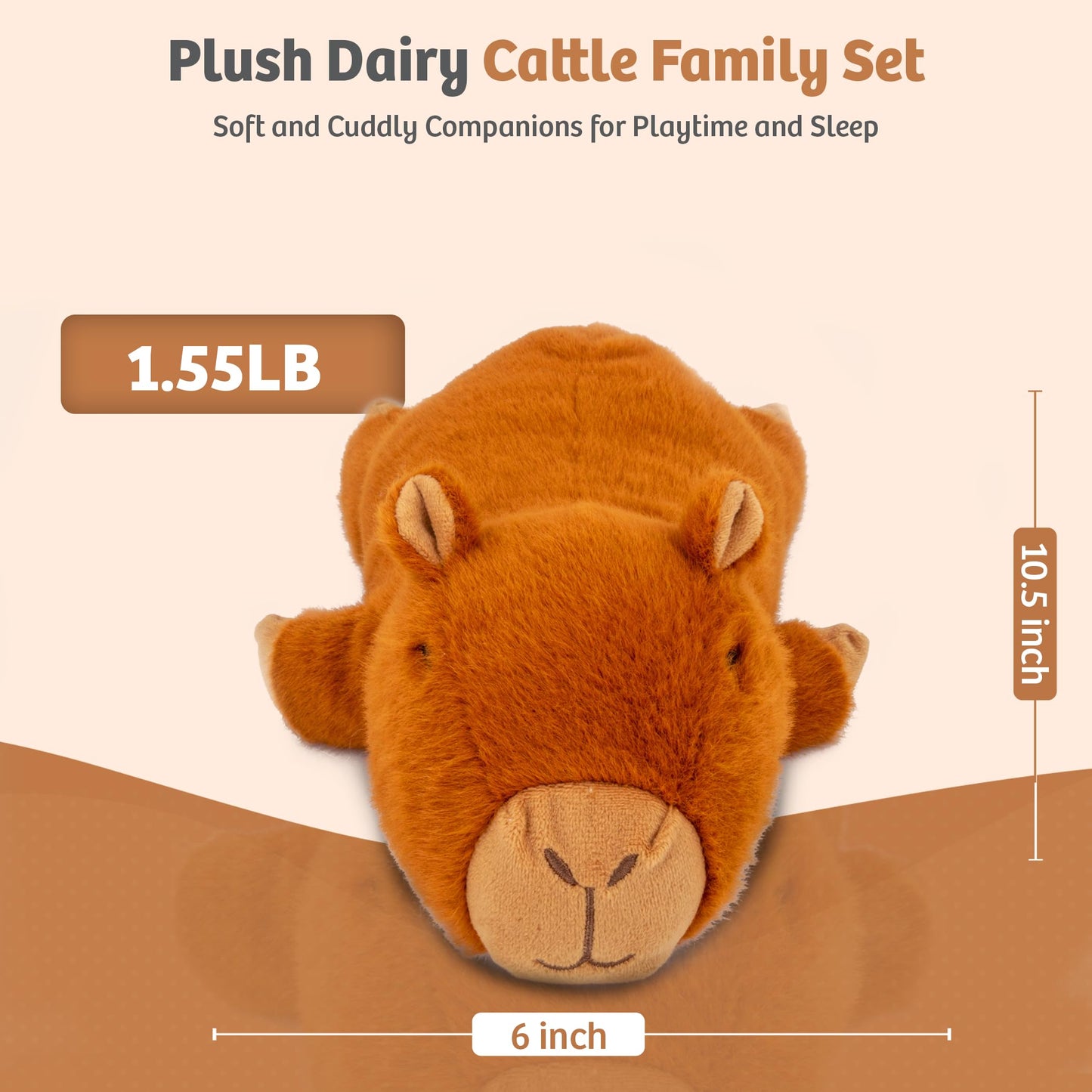 Marysun Microwavable Highland Cow Stuffed Animal - Weighted Stuffed Animal Plush, Heating Pad, Cozy Gift for Girls|Women|Kids|Elderly People, 9.8in, 1.65lb